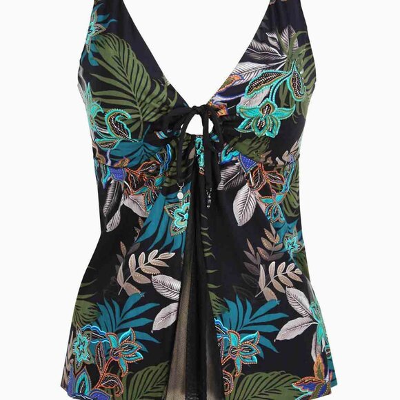 NWT Amoressa by Miraclesuit Allana Shadow Soft Cup Tankini Top 10 - Picture 2 of 9